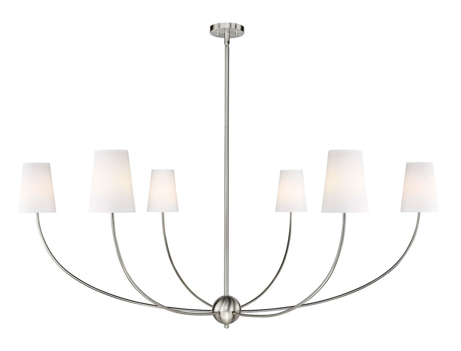 Shannon Six Light Chandelier in Brushed Nickel by Z-Lite Lighting