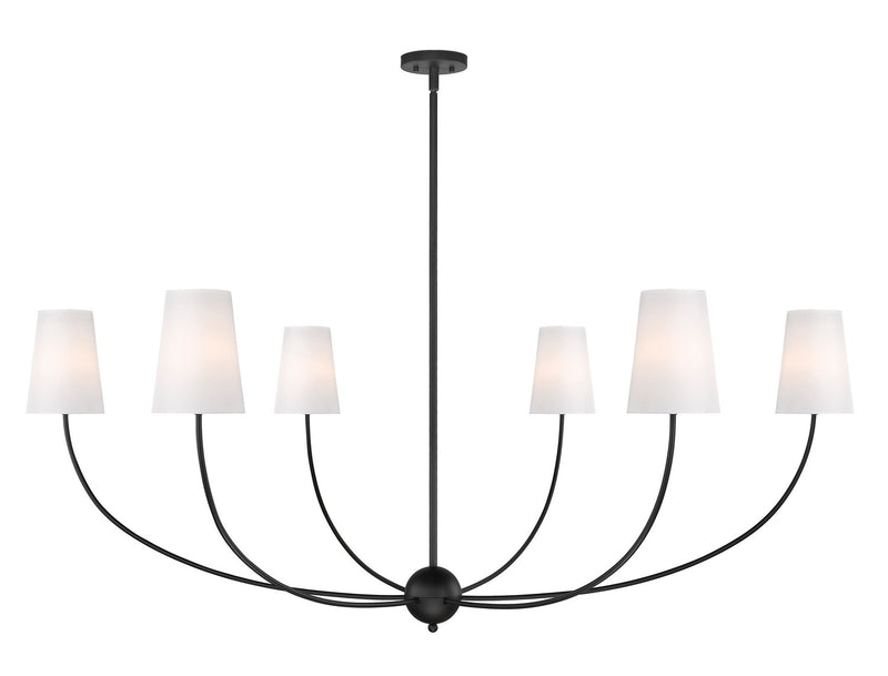 Shannon Six Light Chandelier in Matte Black by Z-Lite Lighting