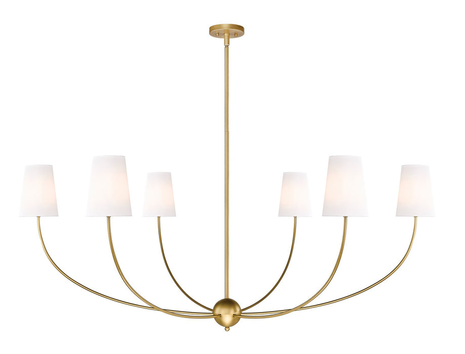 Shannon Six Light Chandelier in Rubbed Brass by Z-Lite Lighting