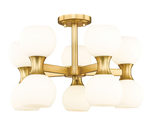 Artemis Ten Light Semi Flush Mount in Modern Gold by Z-Lite Lighting