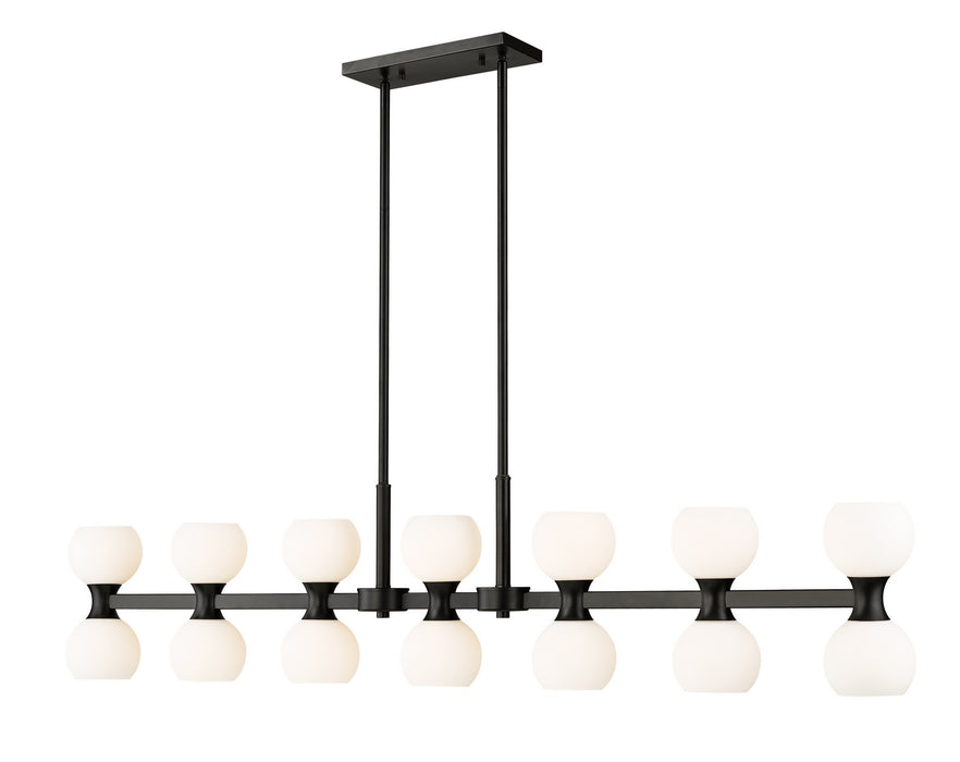 Artemis 14 Light Linear Chandelier in Matte Black by Z-Lite Lighting