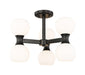 Artemis Six Light Semi Flush Mount in Matte Black by Z-Lite Lighting