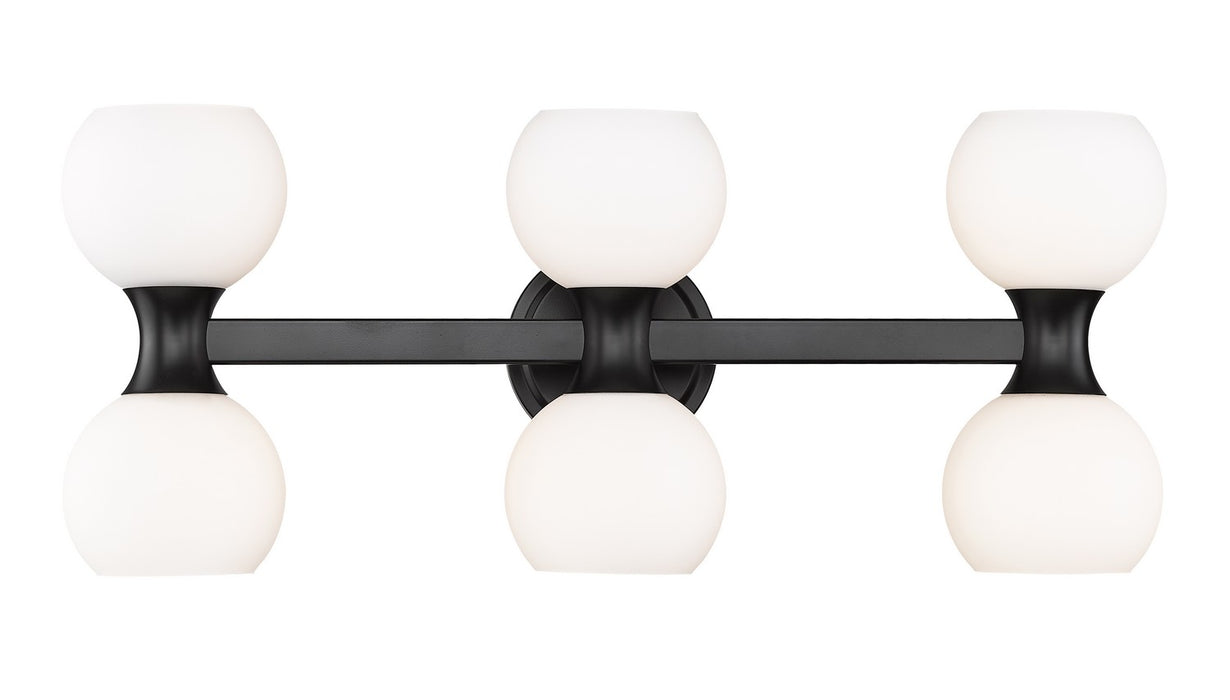 Artemis Six Light Vanity in Matte Black by Z-Lite Lighting