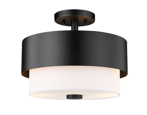 Counterpoint Two Light Semi Flush Mount in Matte Black by Z-Lite Lighting