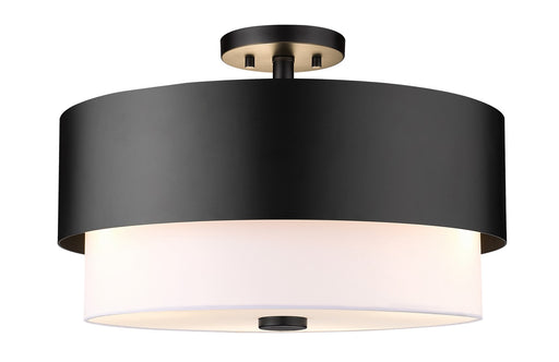 Counterpoint Three Light Semi Flush Mount in Matte Black by Z-Lite Lighting
