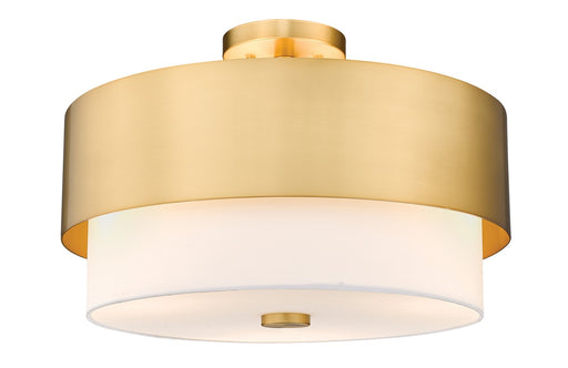 Counterpoint Three Light Semi Flush Mount in Modern Gold by Z-Lite Lighting