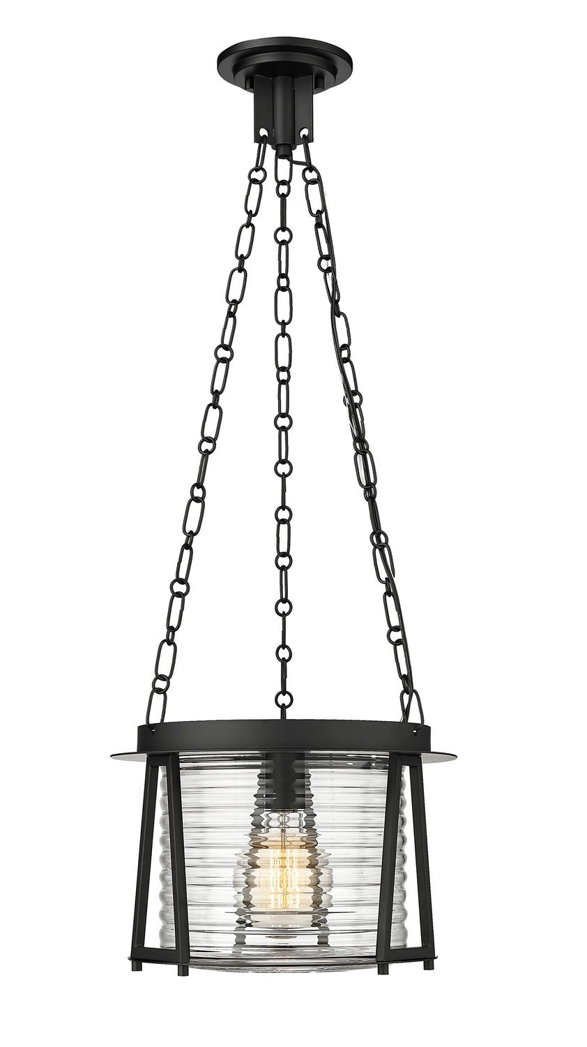 Cape Harbor Pendant One Light Pendant in Matte Black by Z-Lite Lighting
