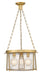 Cape Harbor Pendant Three Light Pendant in Rubbed Brass by Z-Lite Lighting