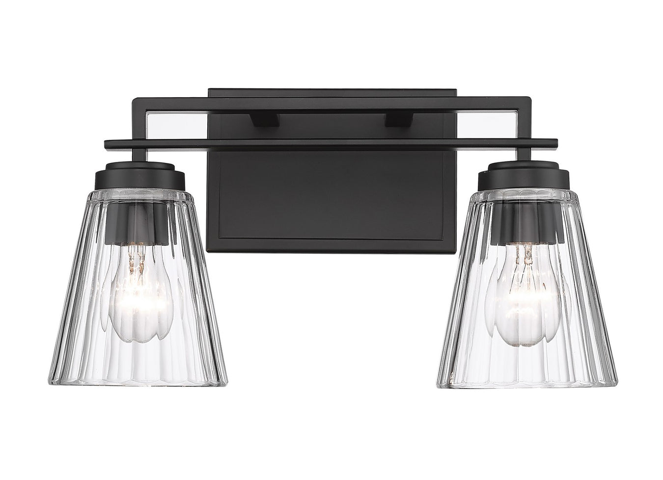 Lyna Two Light Vanity in Matte Black by Z-Lite Lighting