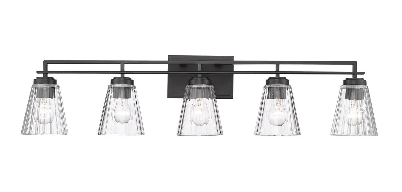 Lyna Five Light Vanity in Matte Black by Z-Lite Lighting