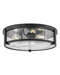 Lowell LED Flush Mount in Black with Clear glass by Hinkley Lighting