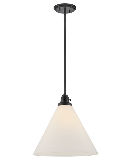 Arti LED Pendant in Black with Cased Opal glass by Hinkley Lighting