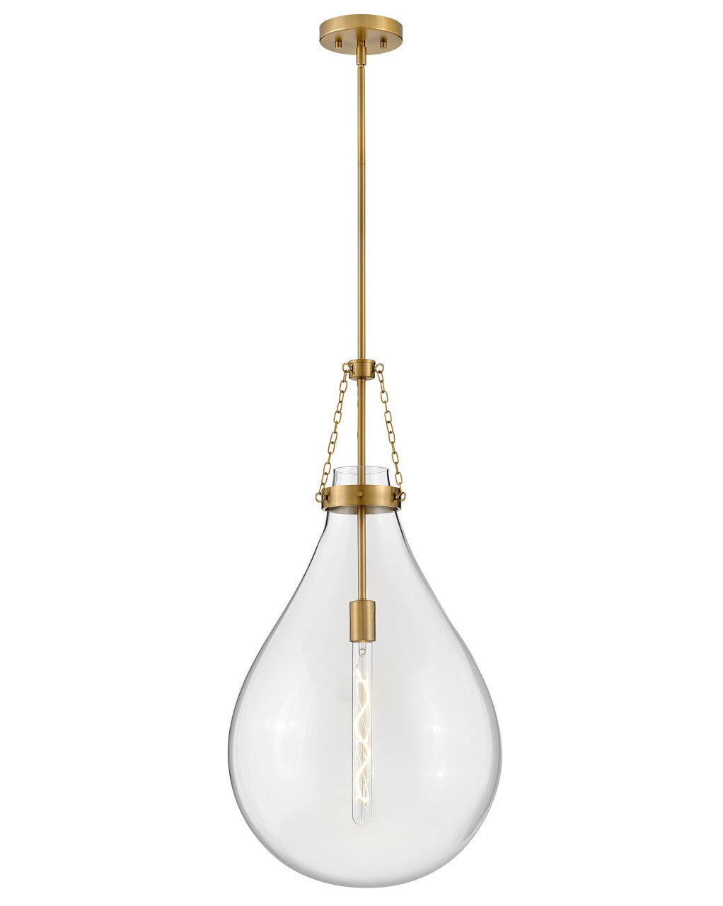 Eloise LED Pendant in Lacquered Brass by Hinkley Lighting