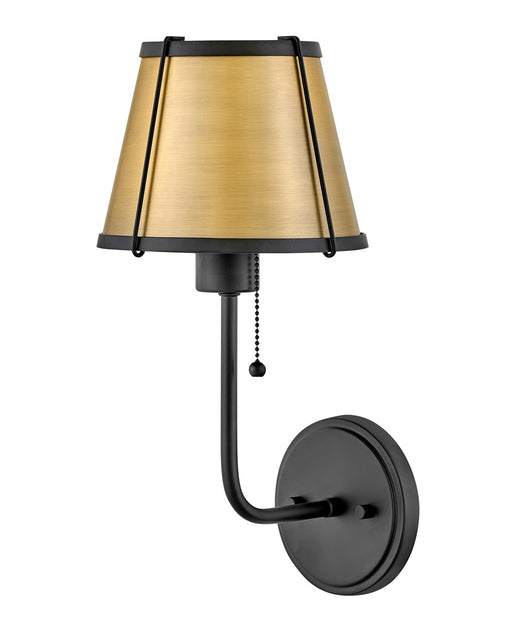 Clarke LED Wall Sconce in Black with Lacquered Dark Brass accents by Hinkley Lighting