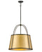 Clarke LED Pendant in Black with Lacquered Dark Brass accents by Hinkley Lighting