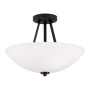 Stewart Two Light Semi-Flush Mount in Matte Black