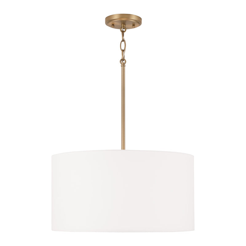 Alan Three Light Pendant in Aged Brass