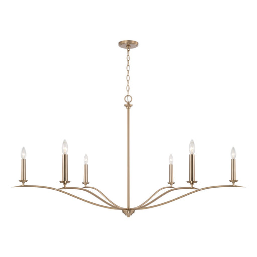 Grady Six Light Chandelier in Matte Brass