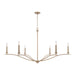 Grady Six Light Chandelier in Matte Brass