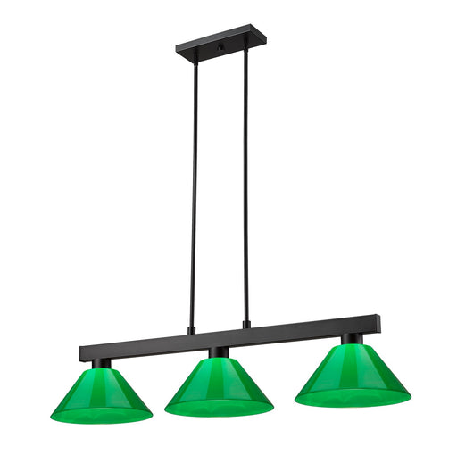 Cobalt Three Light Billiard in Matte Black by Z-Lite Lighting