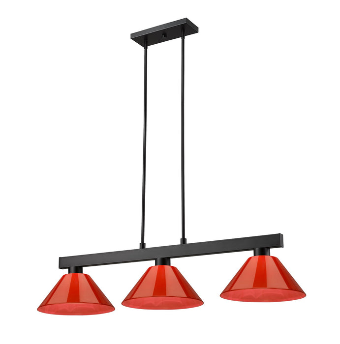 Cobalt Three Light Billiard in Matte Black by Z-Lite Lighting