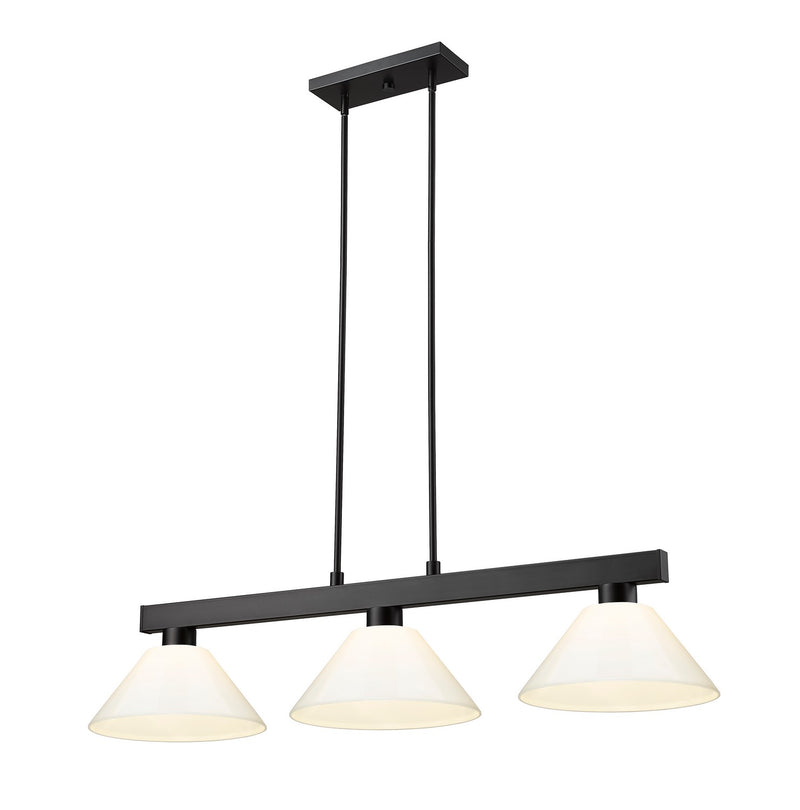 Cobalt Three Light Billiard in Matte Black by Z-Lite Lighting