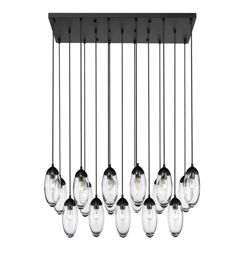 Arden 17 Light Linear Chandelier in Matte Black by Z-Lite Lighting