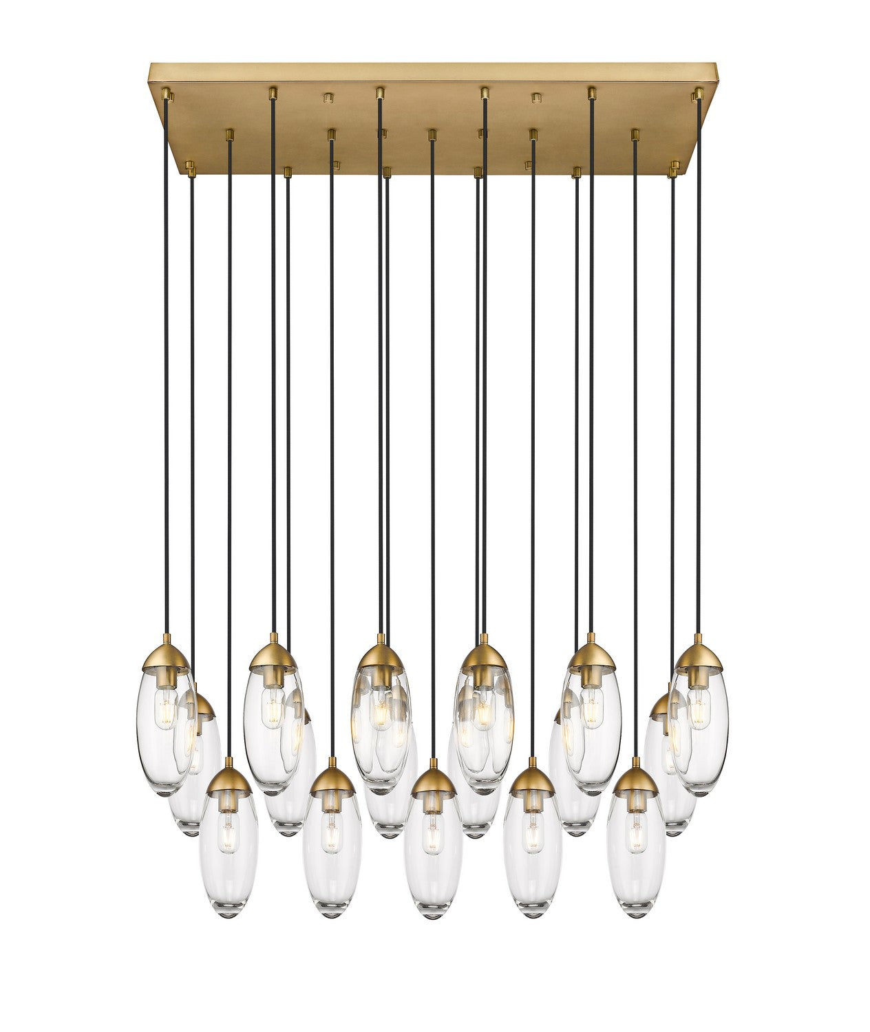 Arden 17 Light Linear Chandelier in Rubbed Brass by Z-Lite Lighting