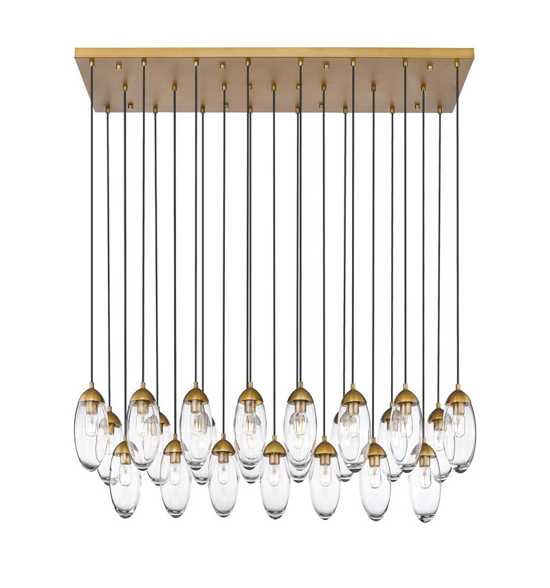 Arden 23 Light Linear Chandelier in Rubbed Brass by Z-Lite Lighting