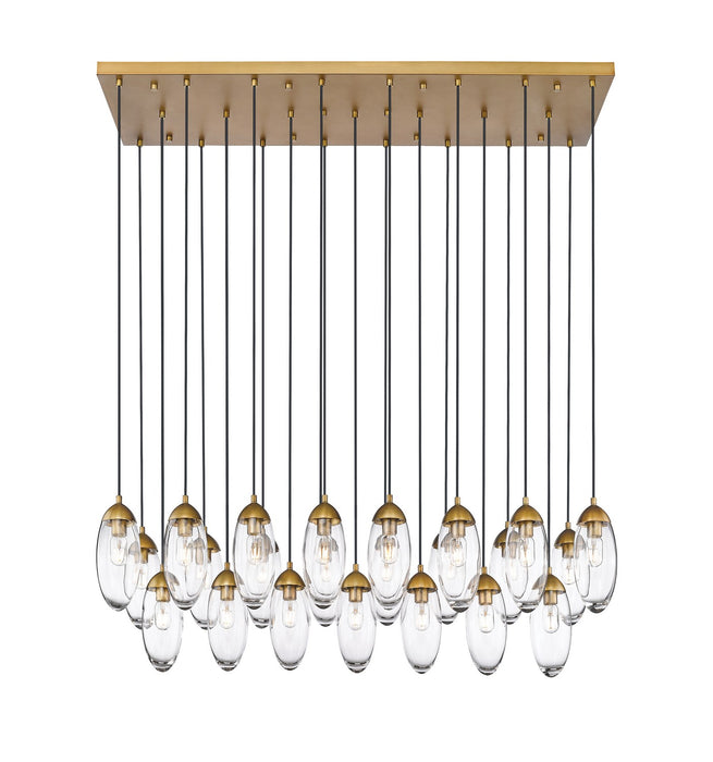 Arden 23 Light Linear Chandelier in Rubbed Brass by Z-Lite Lighting