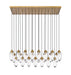 Arden 23 Light Linear Chandelier in Rubbed Brass by Z-Lite Lighting