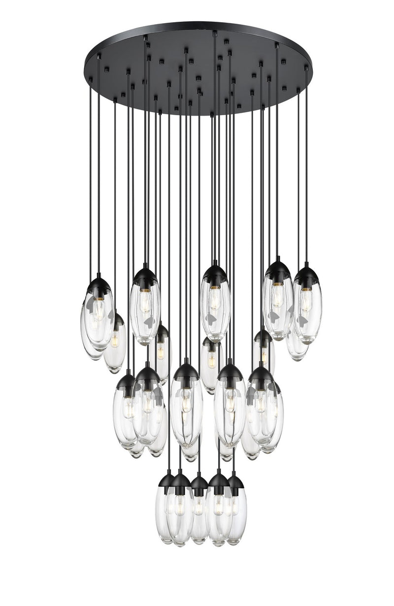Arden 27 Light Chandelier in Matte Black by Z-Lite Lighting