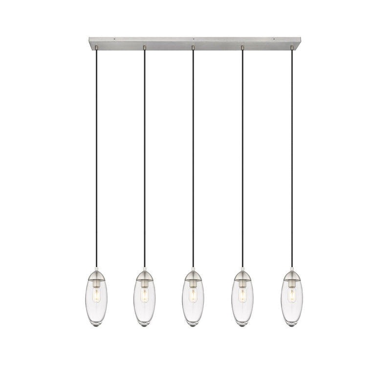 Arden Five Light Linear Chandelier in Brushed Nickel by Z-Lite Lighting
