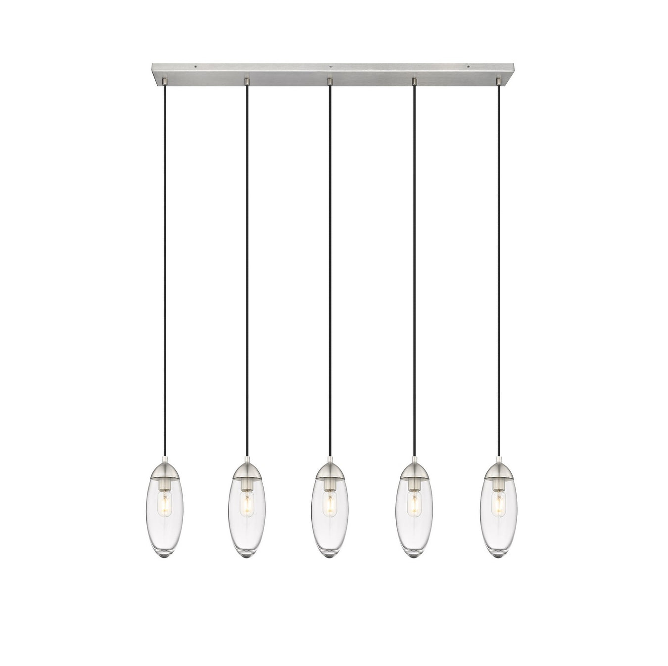 Arden Five Light Linear Chandelier in Brushed Nickel by Z-Lite Lighting