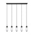 Arden Five Light Linear Chandelier in Matte Black by Z-Lite Lighting