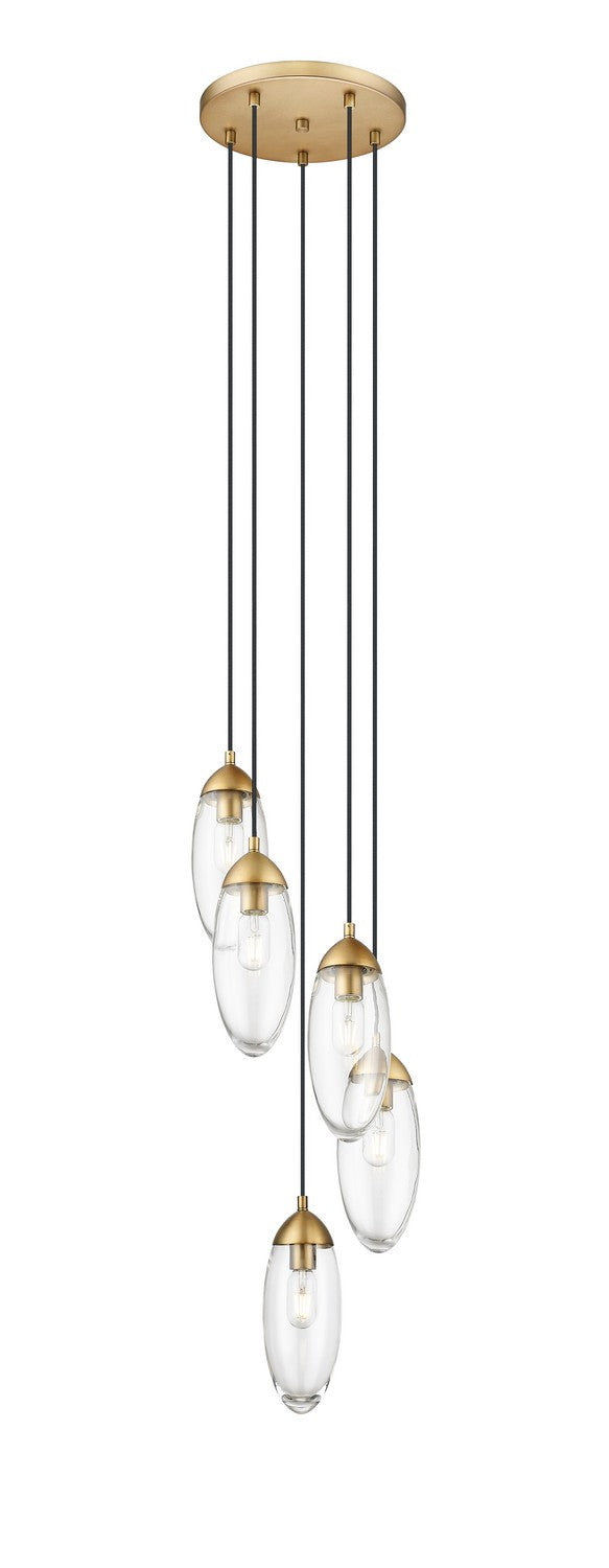 Arden Five Light Chandelier in Rubbed Brass by Z-Lite Lighting