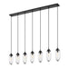 Arden Seven Light Linear Chandelier in Matte Black by Z-Lite Lighting