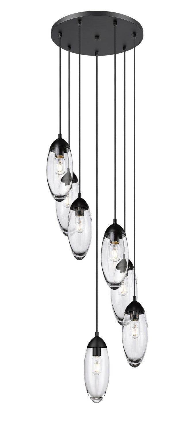 Arden Seven Light Chandelier in Matte Black by Z-Lite Lighting