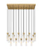 Beau 17 Light Linear Chandelier in Rubbed Brass by Z-Lite Lighting