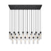 Beau 23 Light Linear Chandelier in Matte Black by Z-Lite Lighting