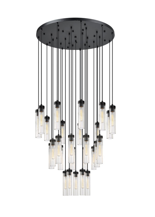 Beau 27 Light Chandelier in Matte Black by Z-Lite Lighting