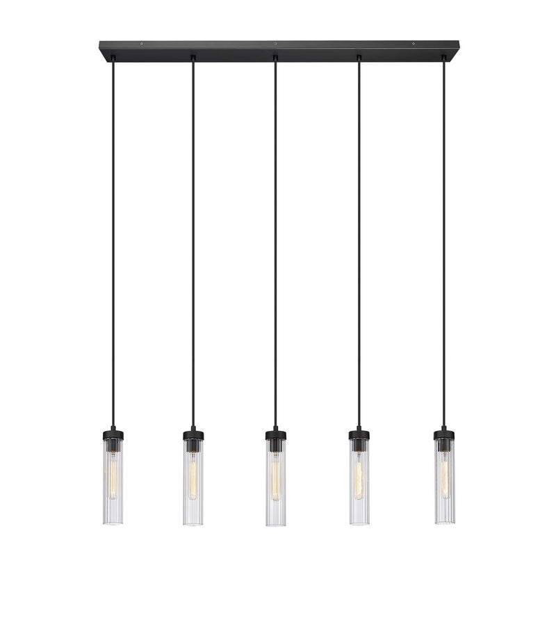 Beau Five Light Linear Chandelier in Matte Black by Z-Lite Lighting