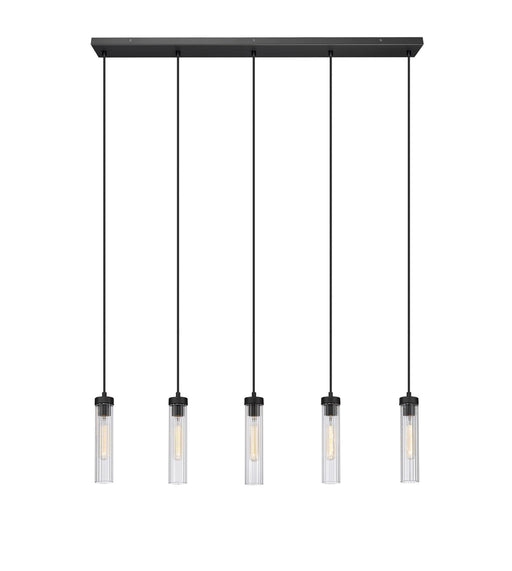 Beau Five Light Linear Chandelier in Matte Black by Z-Lite Lighting