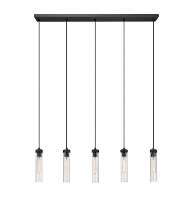 Beau Five Light Linear Chandelier in Matte Black by Z-Lite Lighting