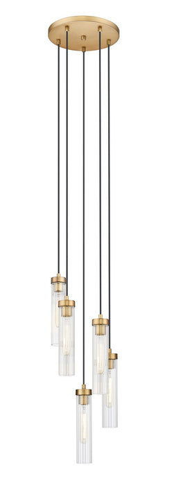 Beau Five Light Chandelier in Rubbed Brass by Z-Lite Lighting