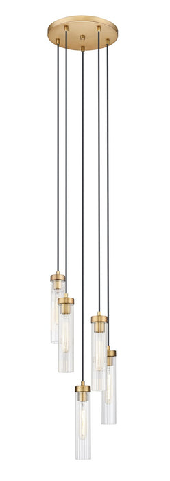 Beau Five Light Chandelier in Rubbed Brass by Z-Lite Lighting