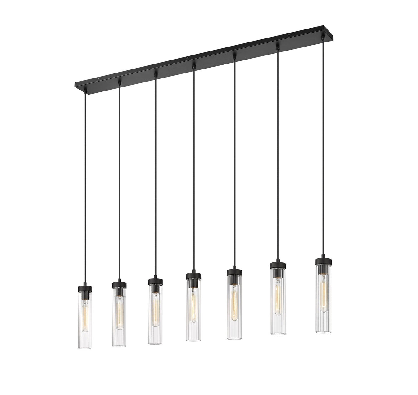 Beau Seven Light Linear Chandelier in Matte Black by Z-Lite Lighting