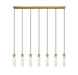 Beau Seven Light Linear Chandelier in Rubbed Brass by Z-Lite Lighting