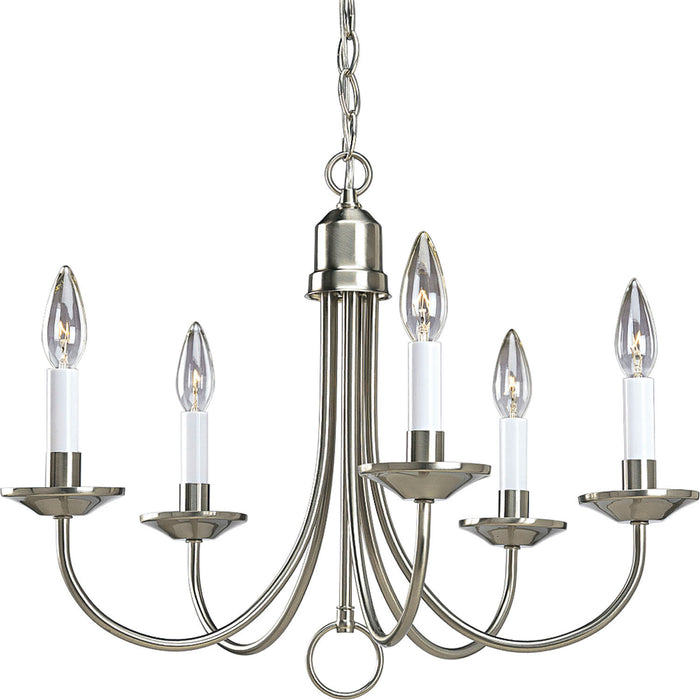 Five Light 5-Light Chandelier in Brushed Nickel