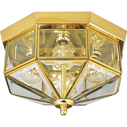 4-Light BeveLED Glass 110.125" Close-to-Ceiling in Polished Brass